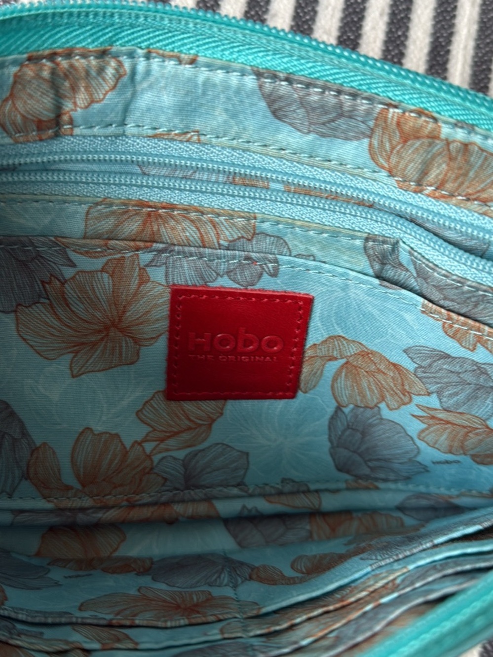 HOBO Turquoise Leather Wristlet Clutch - Picture 3 of 5